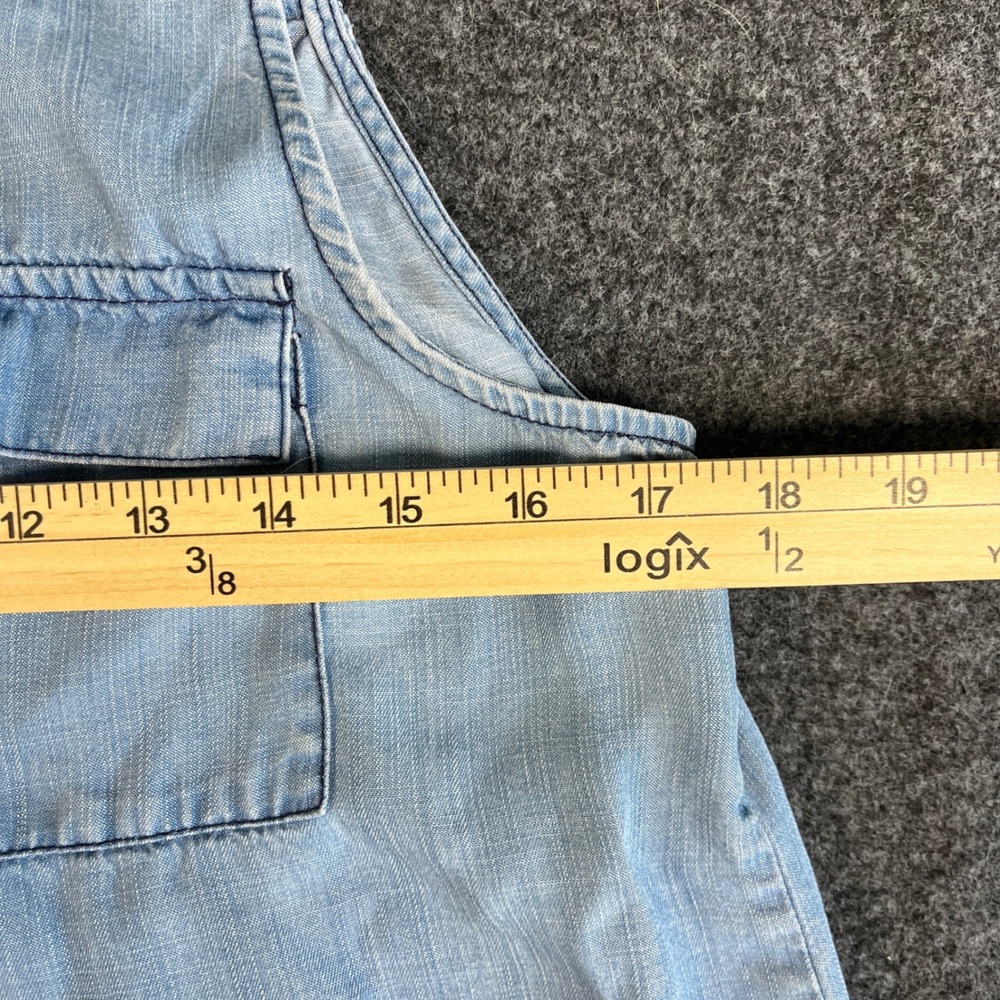 Who What Wear Womens Sleeveless Lyocell Chambray Normcore Shirt Light Blue Sz S - Picture 3 of 6